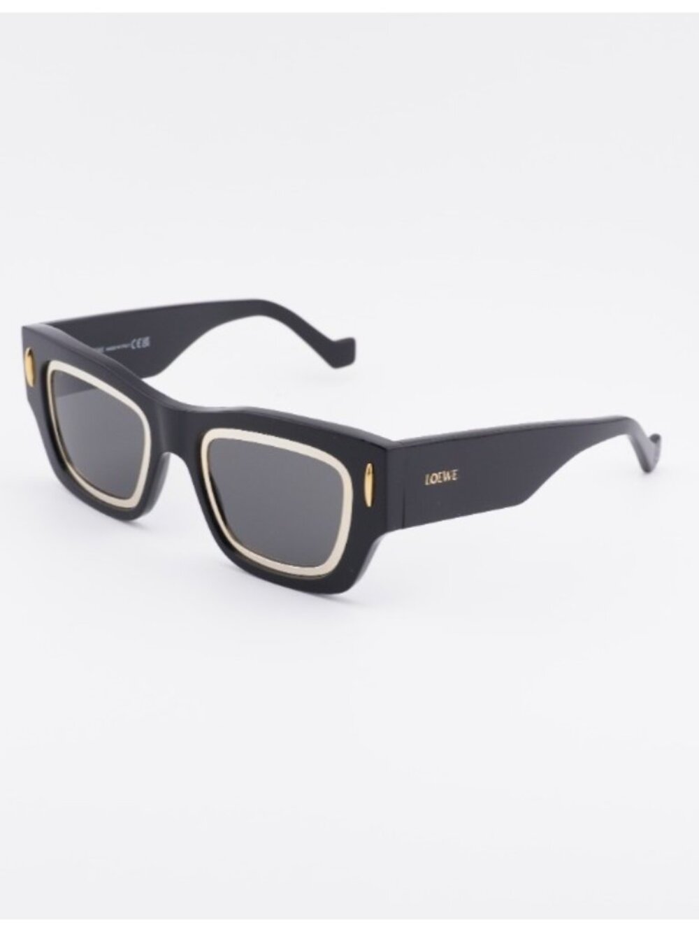 Loewe LW40168I 01A Sunglasses Black Square Frame, Grey Lenses